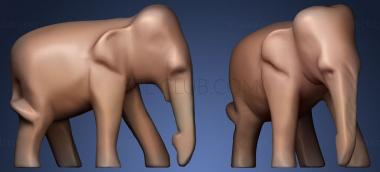 3D model elephant carved (STL)